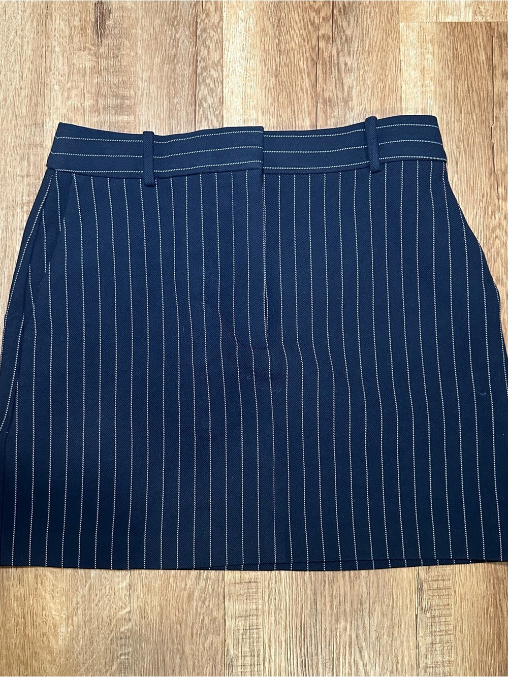 Babaton Artizia Navy Pinstripe Pencil Skirt